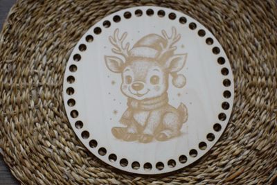 ELCH,  Holzböden mit Motiv, Rund in allen Größen und Lochgrößen