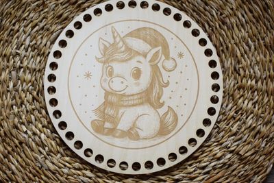 WEIHNACHTS TEE,  Holzböden mit Motiv, Rund in allen Größen und Lochgrößen