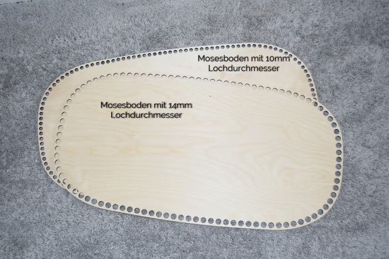 Holzboden für Moseskörbchen mit Matratze in verschieden Größen und 2 Lochgrößen