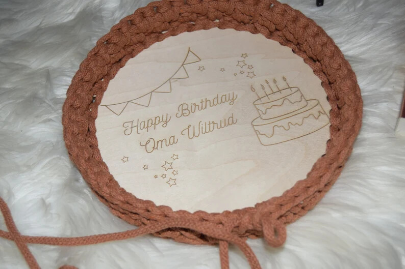 GEBURTSTAG Holzböden  Motiv, Rund und Quadratisch in allen Größen