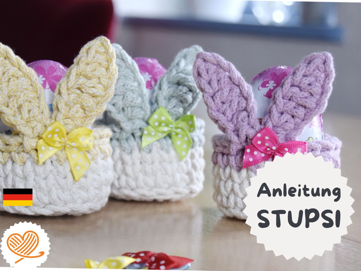 Häkelanleitung für die Mini-Hasen-Körbchen STUPSI