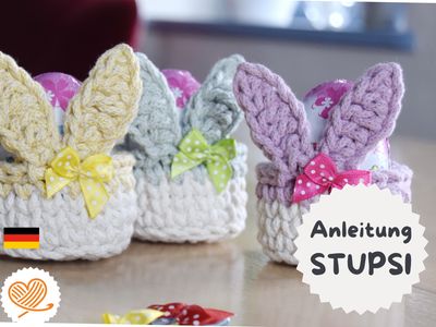 Häkelanleitung für die Mini-Hasen-Körbchen STUPSI