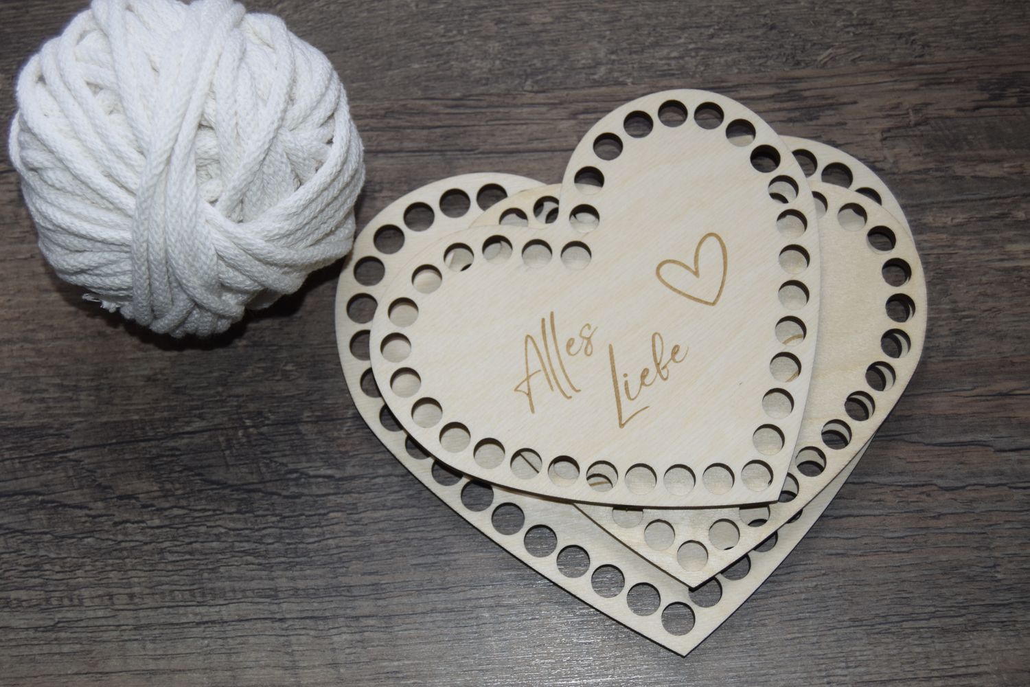 ALLES LIEBE, Holzböden in Herzform,  in 6 Größen, für Bobbiny Jumbo