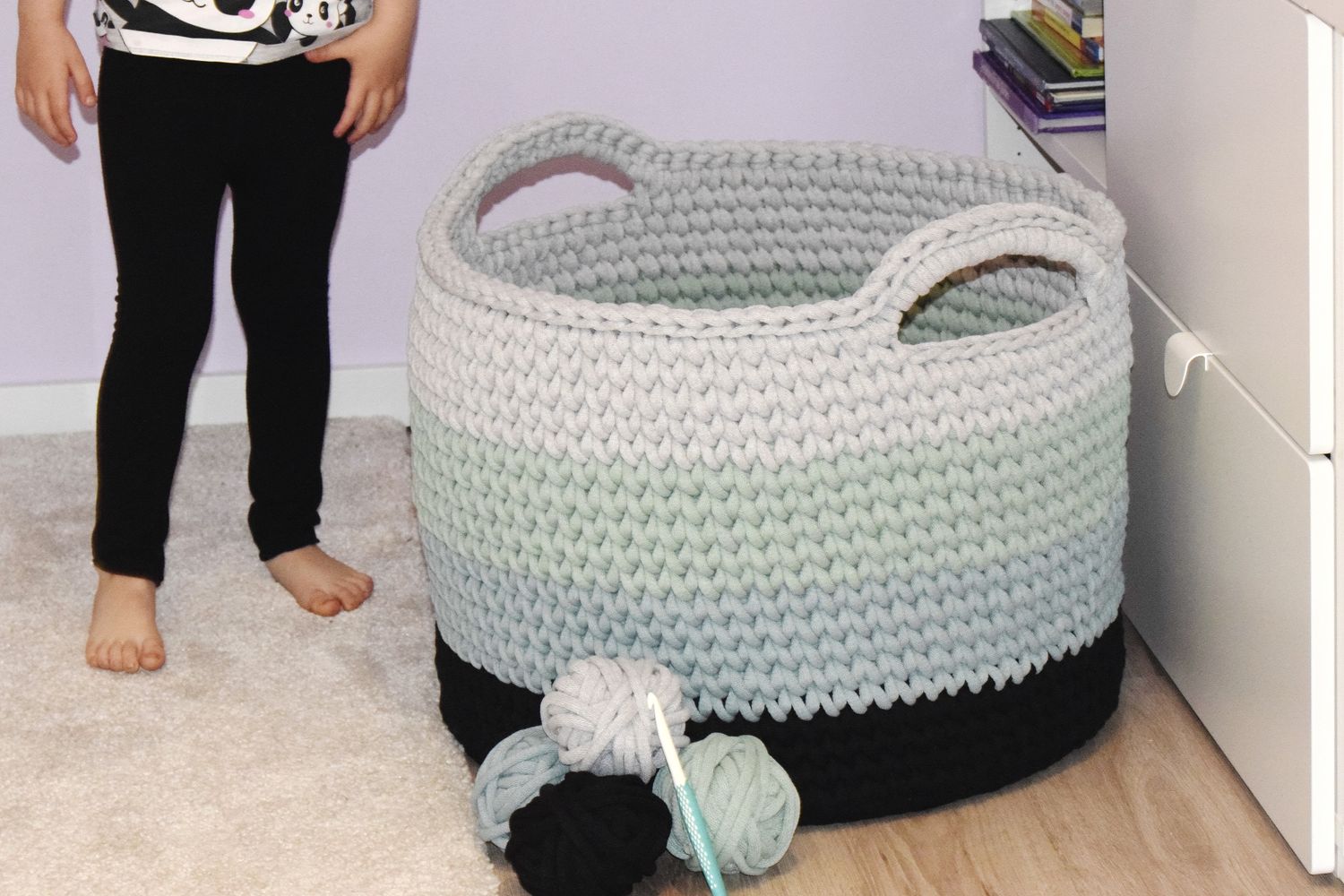 DIY-Set + ELIO + für ein XXL Wäschekorb / Aufbewahrungskorb mit Holzboden