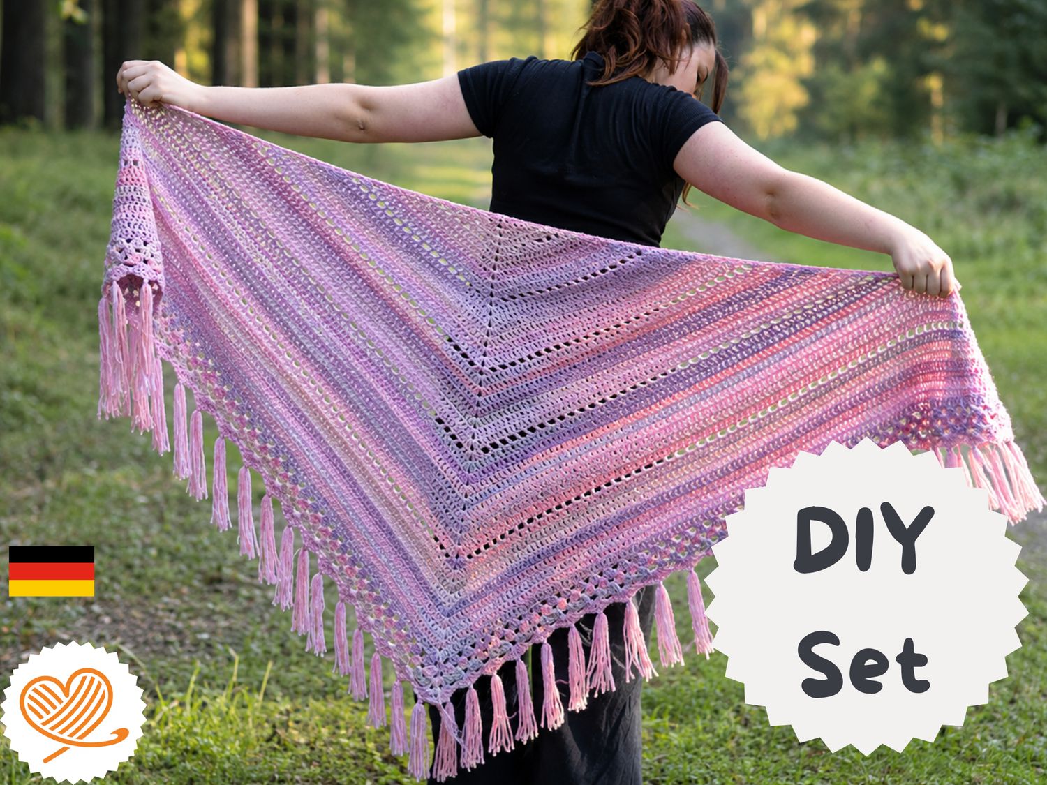 DIY-Set + JORA + Herbsttuch im Farbverlauf häkeln