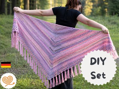 DIY-Set + JORA + Herbsttuch im Farbverlauf häkeln