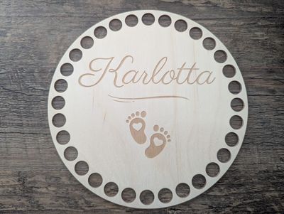 Name, Holzböden mit Motiv, Rund in allen Größen