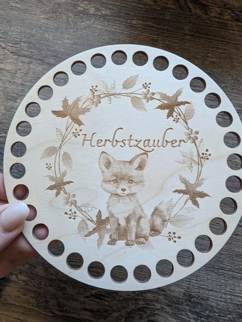 HERBSTZAUBER,  Holzböden mit Motiv, Rund in allen Größen
