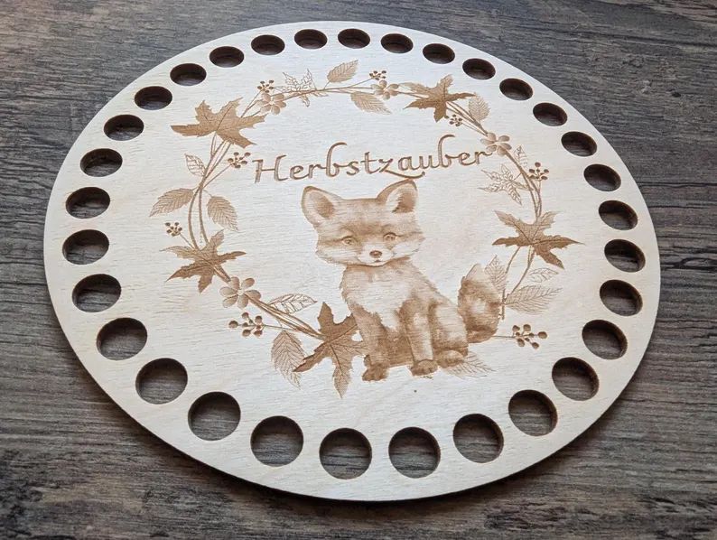 HERBSTZAUBER,  Holzböden mit Motiv, Rund in allen Größen