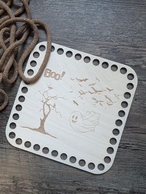 BOO,  Holzböden mit Motiv, Quadrat mit runden Ecken in 3 Größen