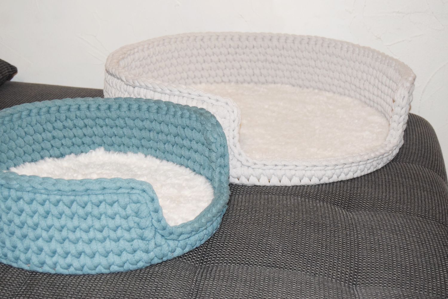 DIY-Set + LEO + Katzenkorb oder Hundekorb selberhäkeln mit Holzboden