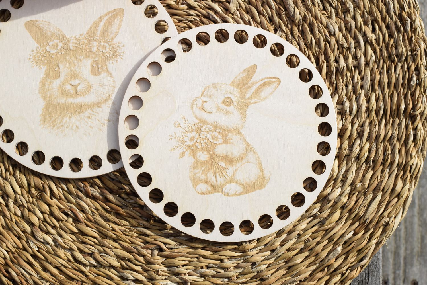 Holzboden mit Häschen in 4 verschieden Motiven und Lochgrößen