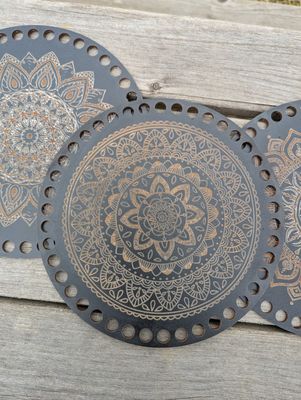 MANDALA  Black MDF in 20cm