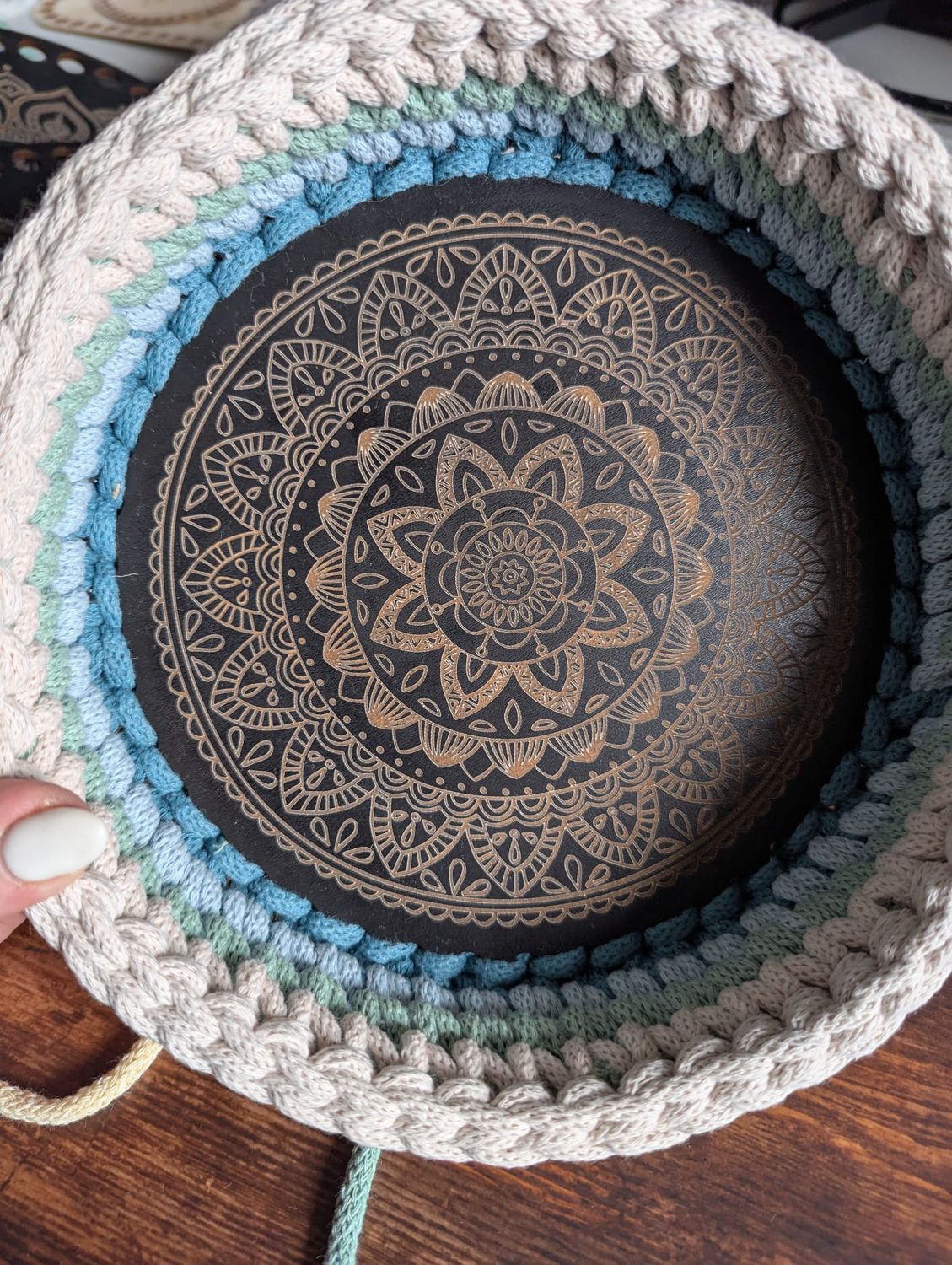 MANDALA  Black MDF Holzboden in 20cm