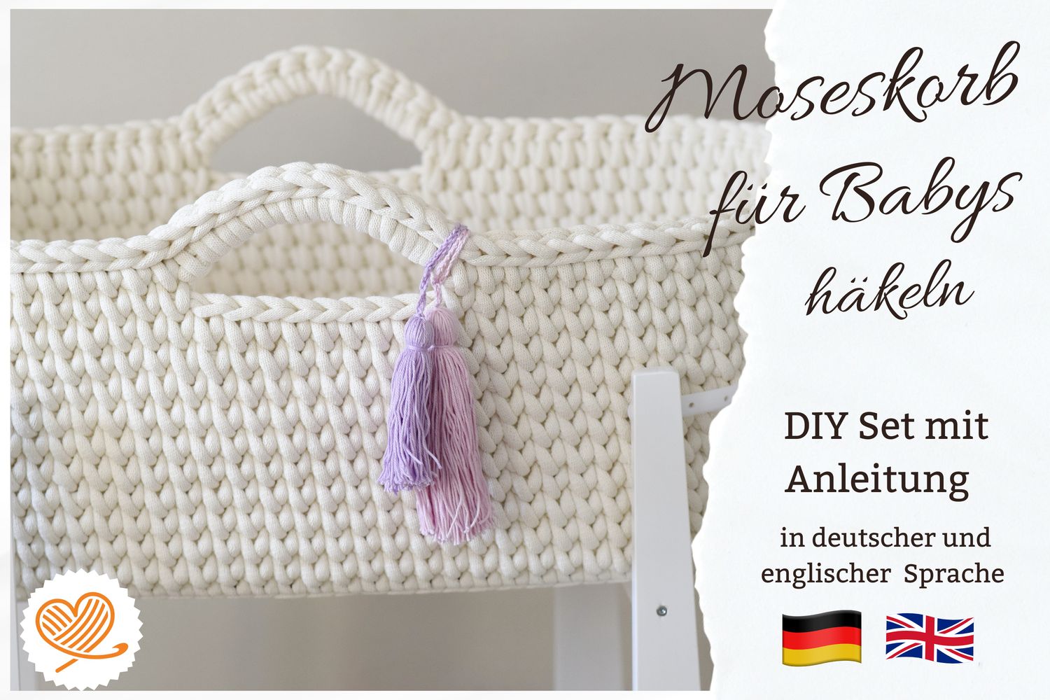 DIY-Set für ein Moseskörbchen zum selberhäkeln
