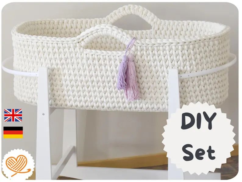 DIY-Set für ein Moseskörbchen zum selberhäkeln