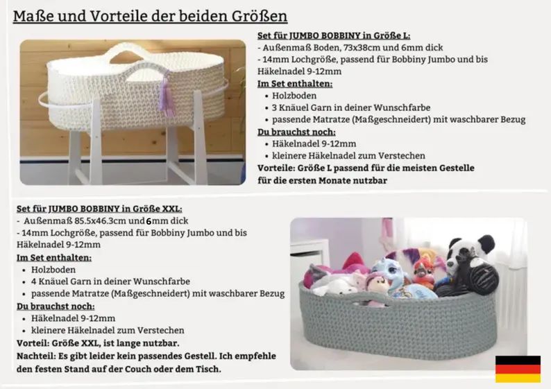 DIY-Set für ein Moseskörbchen zum selberhäkeln
