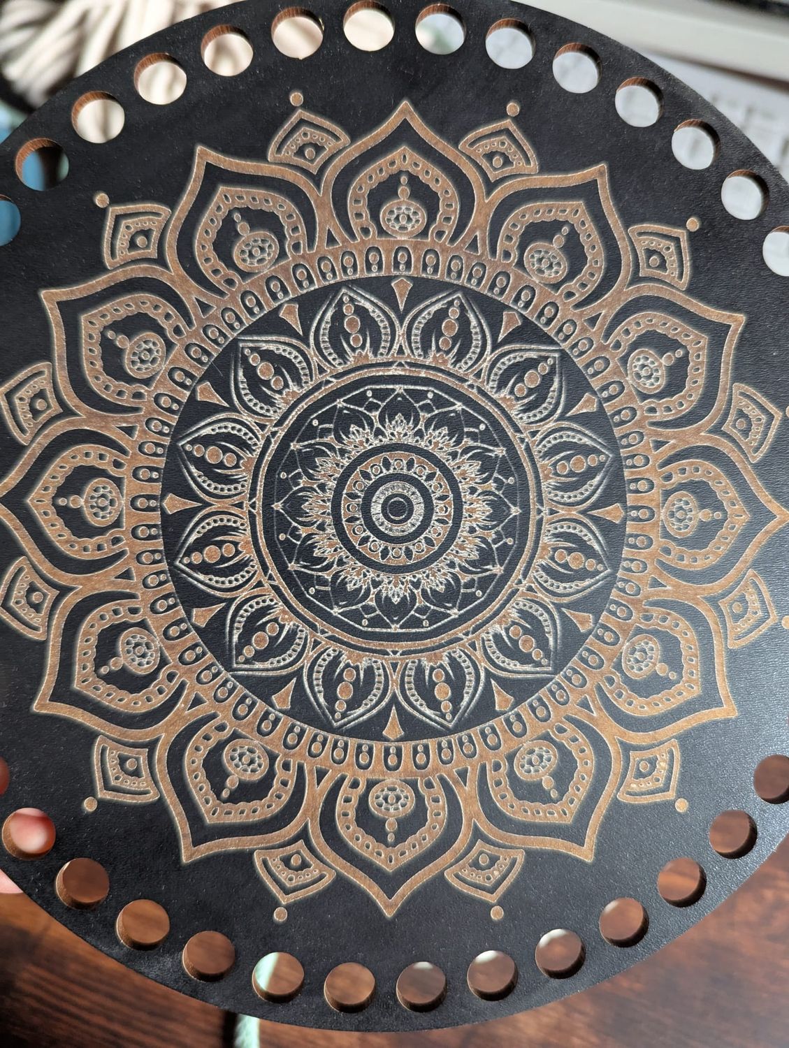MANDALA  Black MDF Holzboden in 20cm