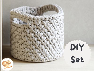 DIY-Set + ALERA+ für ein Aufbewahrungskörbchen - XXL Aufbewahrungskorb mit Holzboden