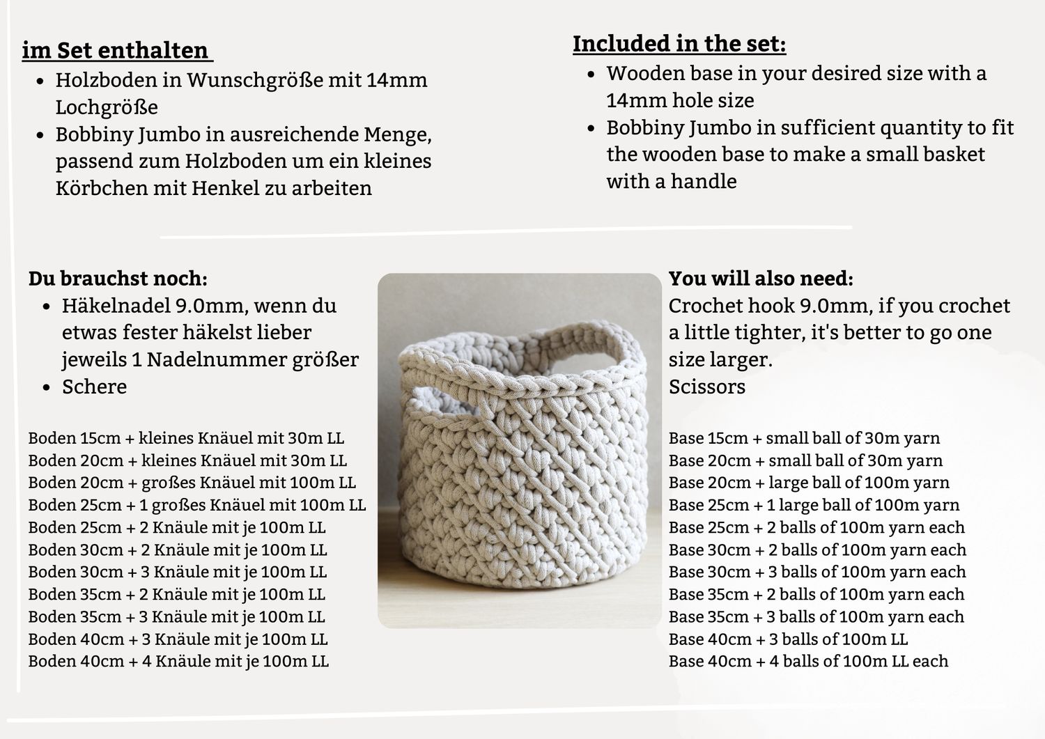 DIY-Set + ALERA+ für ein Aufbewahrungskörbchen - XXL Aufbewahrungskorb mit Holzboden