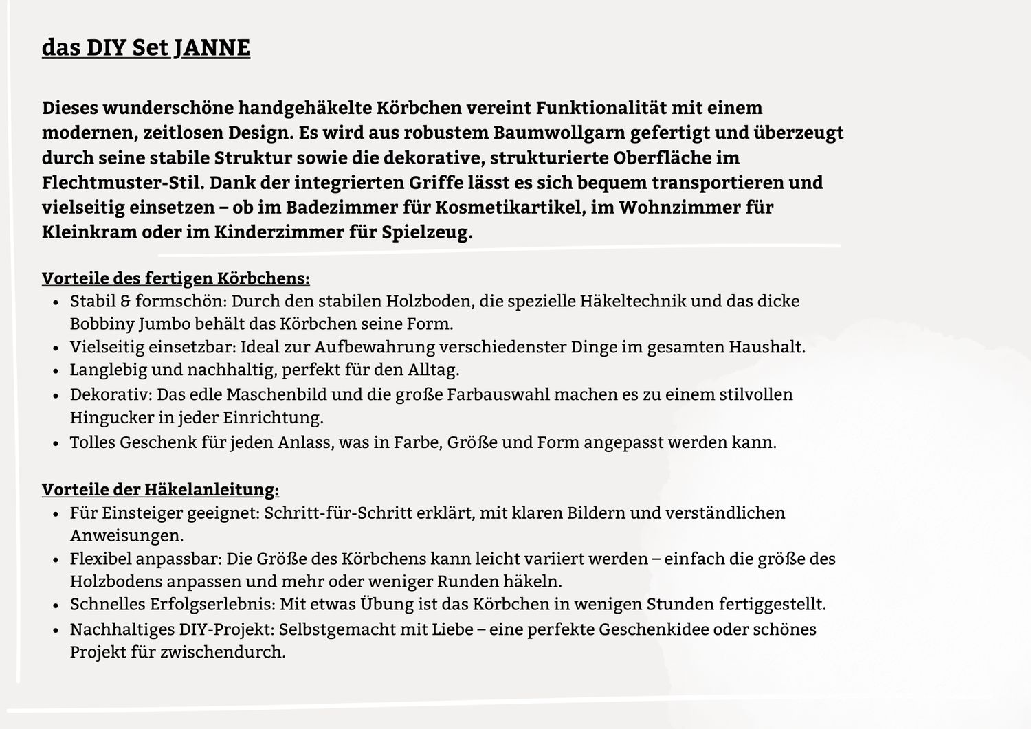 DIY-Set + ALERA+ für ein Aufbewahrungskörbchen - XXL Aufbewahrungskorb mit Holzboden