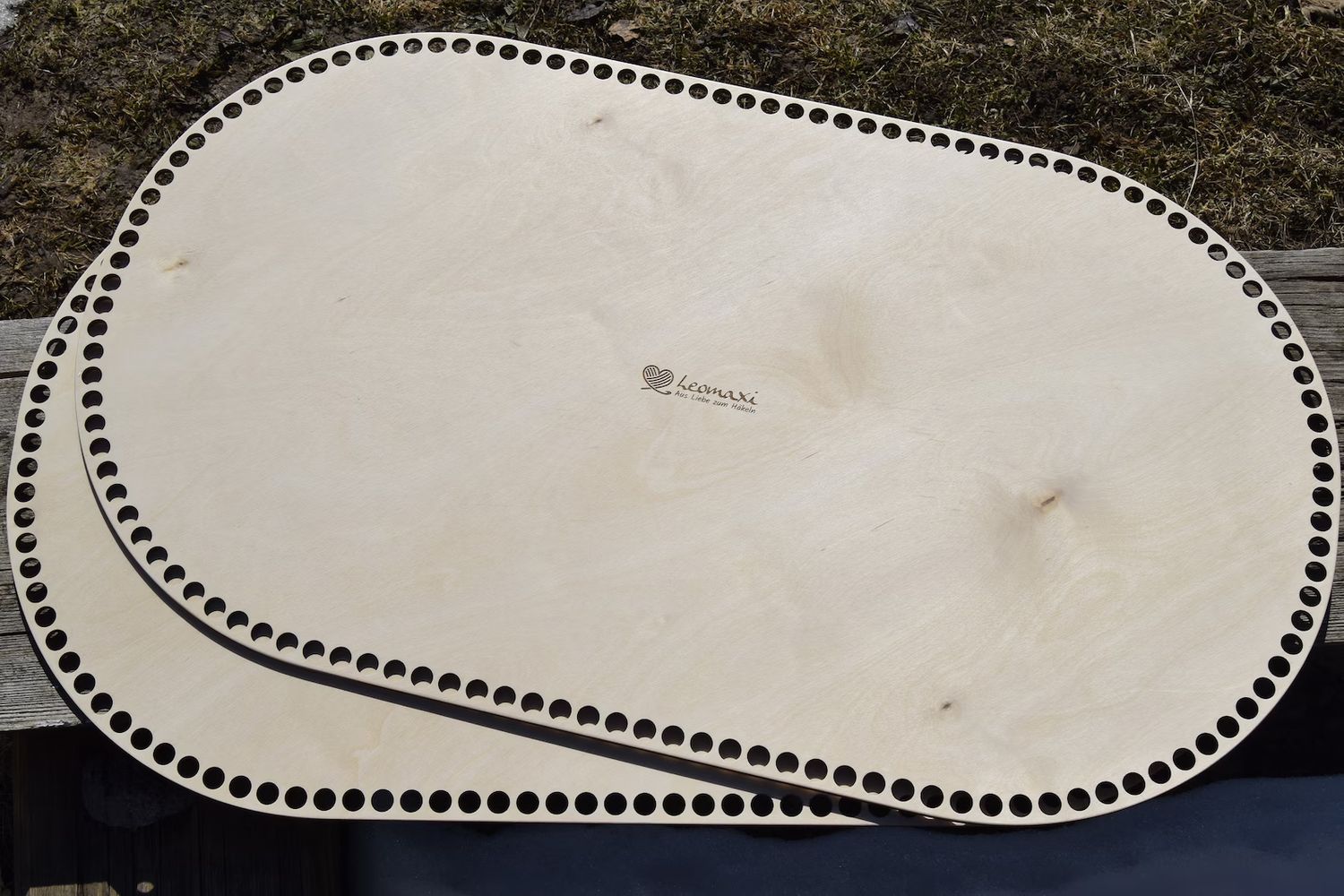 großer Holzboden mit passendem Ring aus Birken-Sperrholz – für Makramee Babywiege