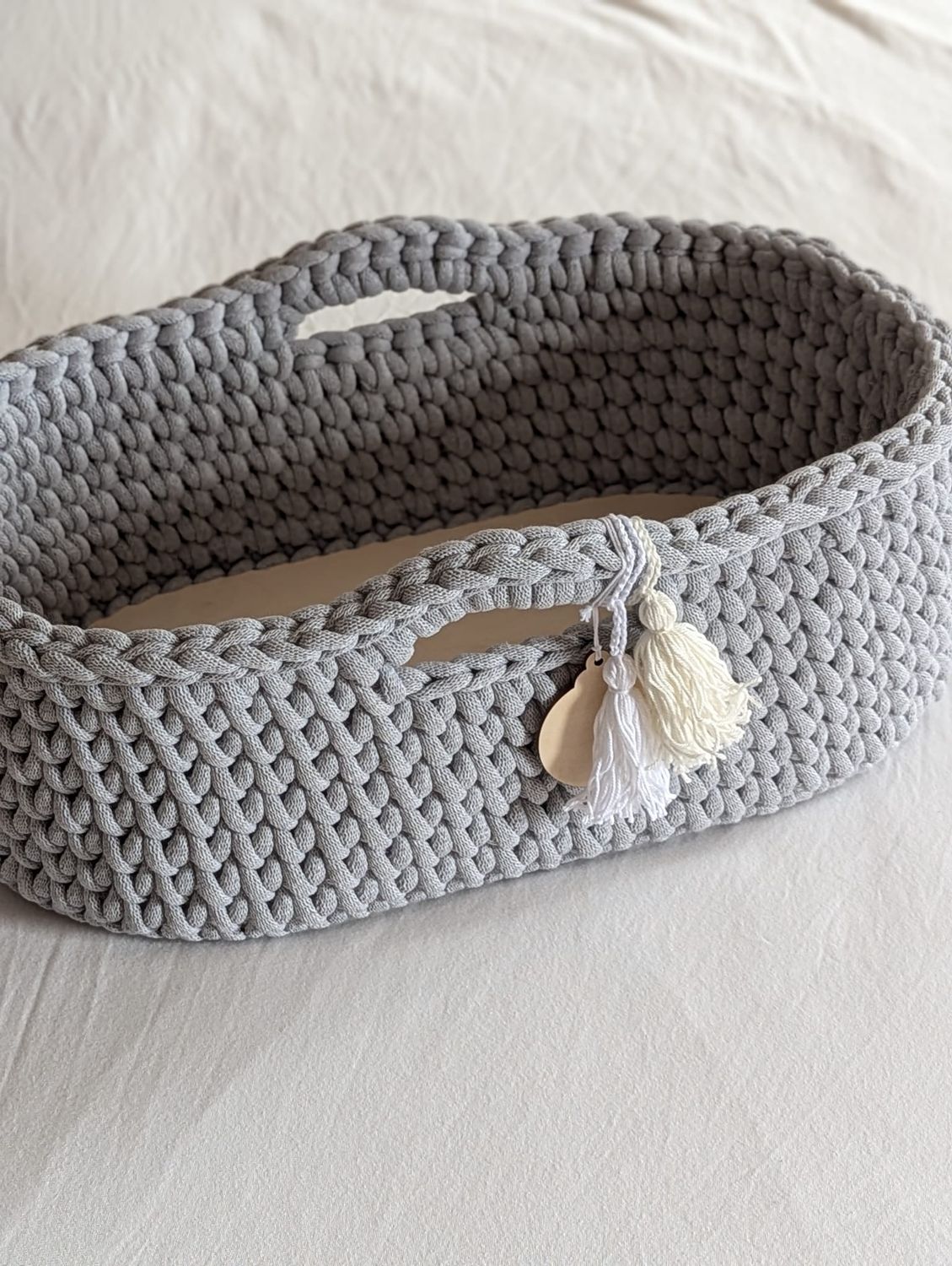 DIY  Puppenmoseskörbchen MADITA  in Wunschfarbe Moseskorb Puppenmoseskorb