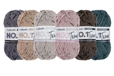 NO.1 Tweed in 6 Farben, 50g = 55m im melierten Tweed-Look