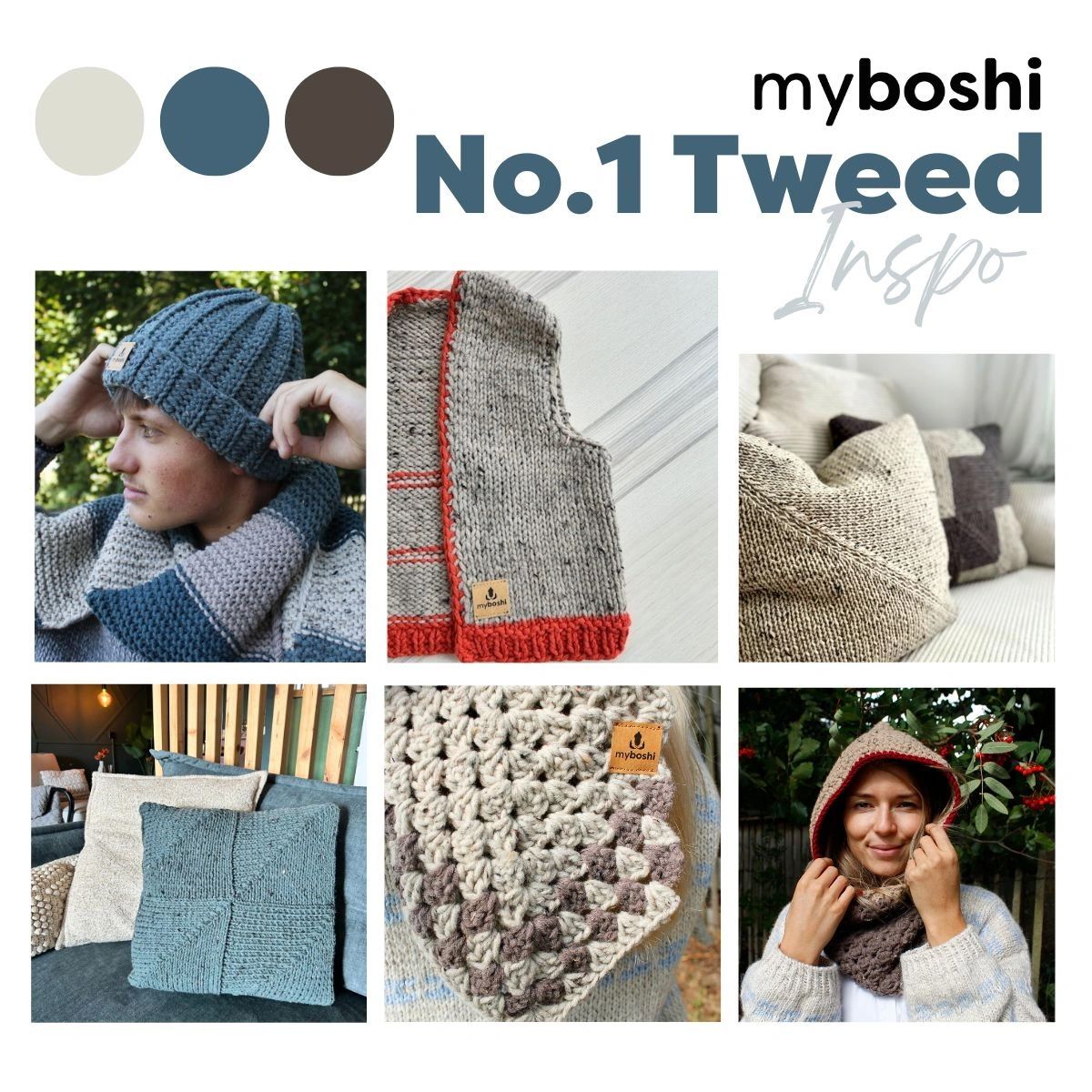 NO.1 Tweed in 6 Farben, 50g = 55m im melierten Tweed-Look