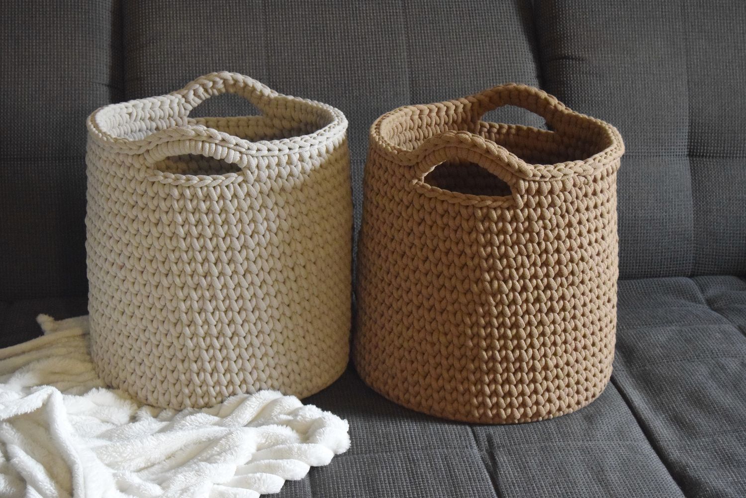 Aufbewahrungskorb HEDI, von Hand gehäkelt