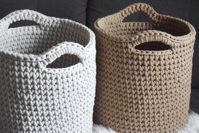Aufbewahrungskorb HEDI, von Hand gehäkelt