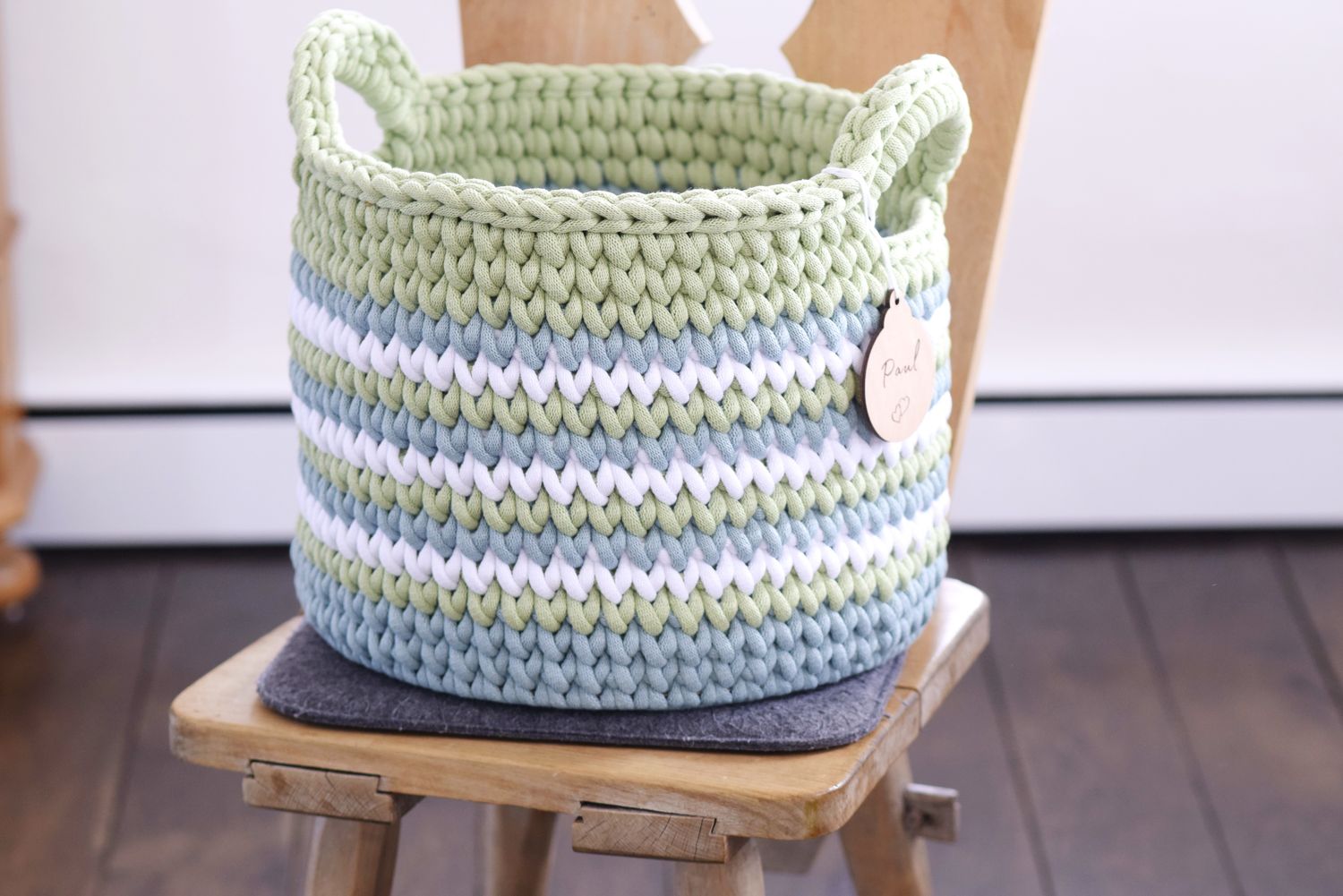 Aufbewahrungskorb HEDI, von Hand gehäkelt