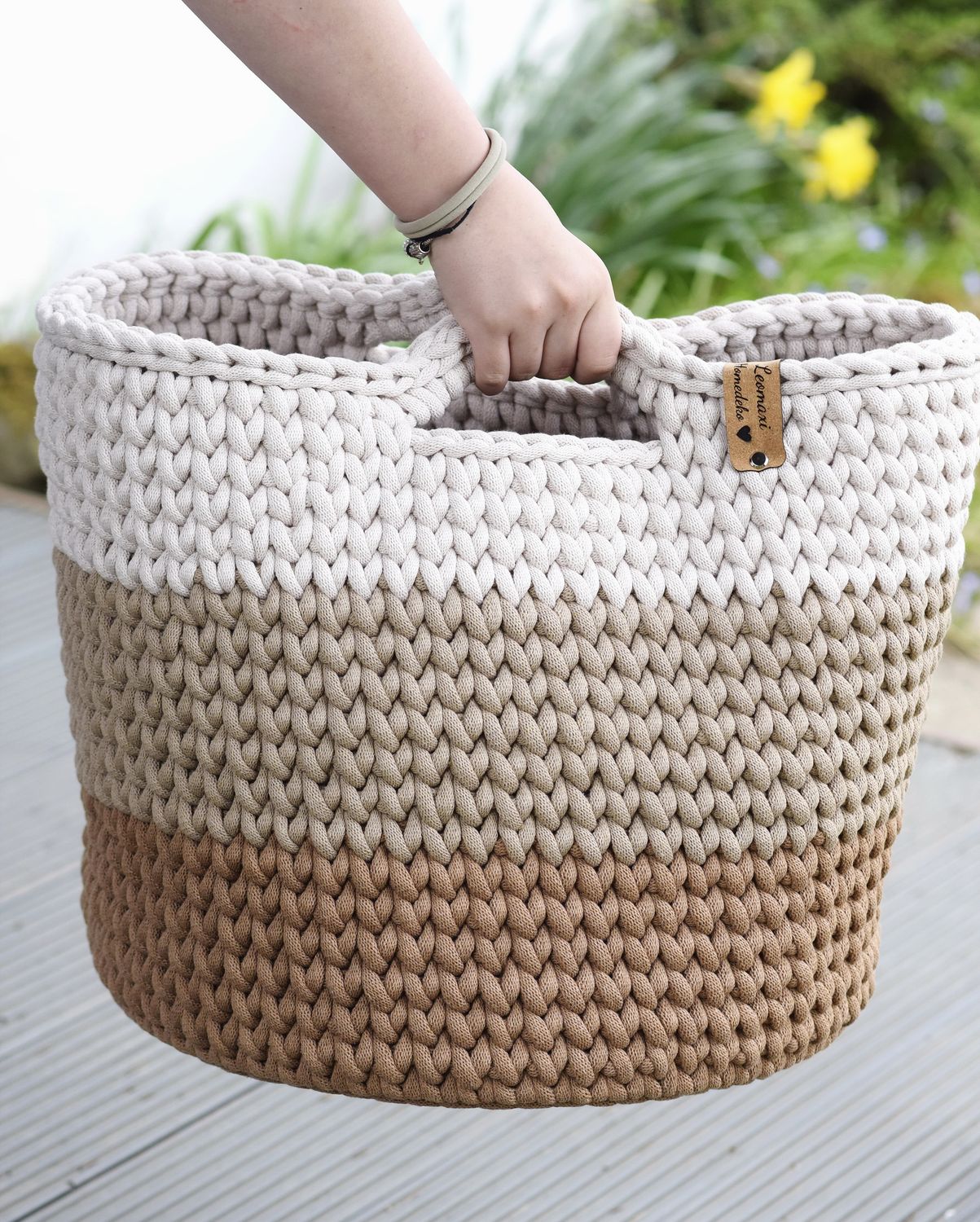 Aufbewahrungskorb HEDI, von Hand gehäkelt