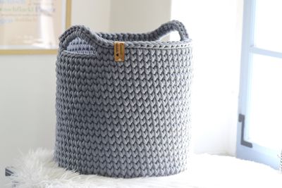 Aufbewahrungskorb HEDI, von Hand gehäkelt