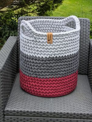 Aufbewahrungskorb HEDI, von Hand gehäkelt