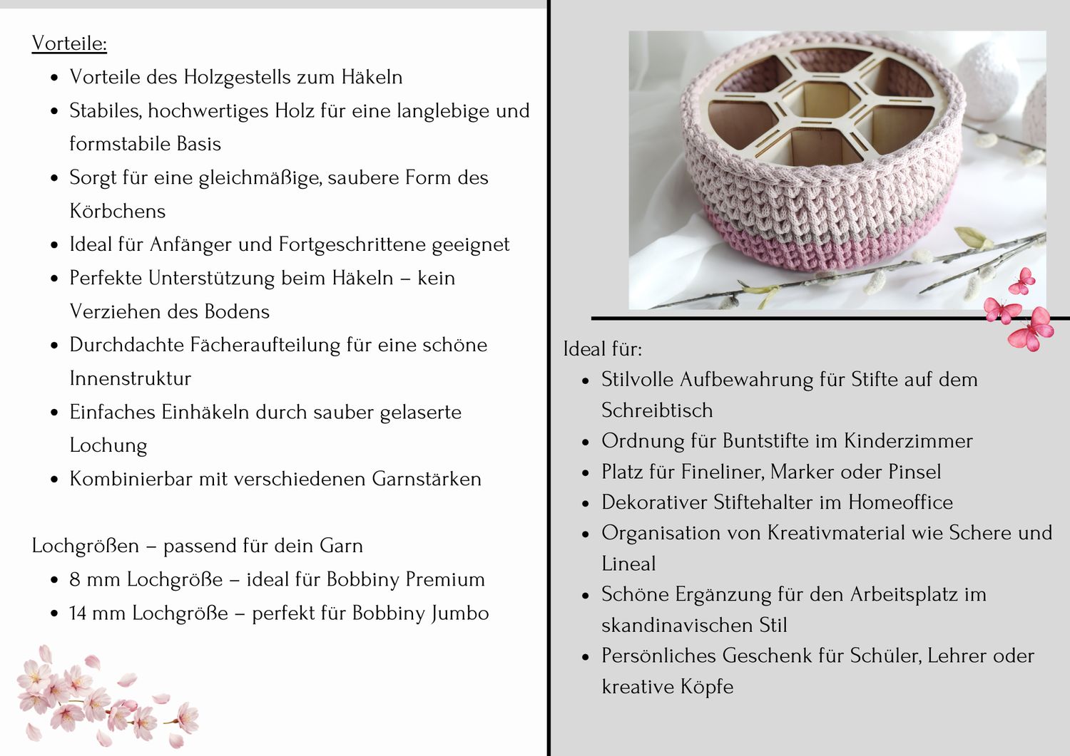 Holzgestell für Utensilo rund 20-22cm Durchmesser