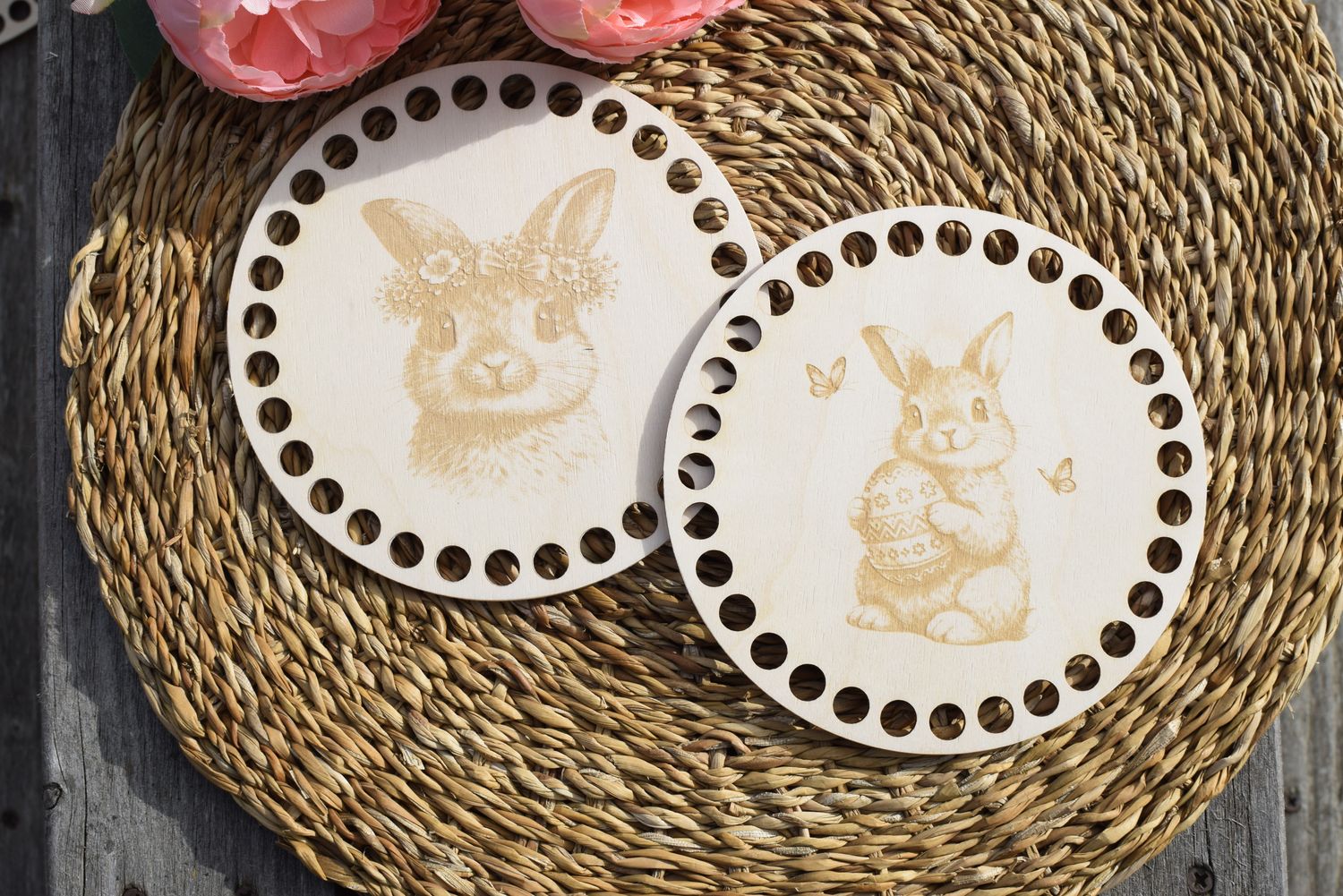 Holzboden mit Häschen in 4 verschieden Motiven und Lochgrößen