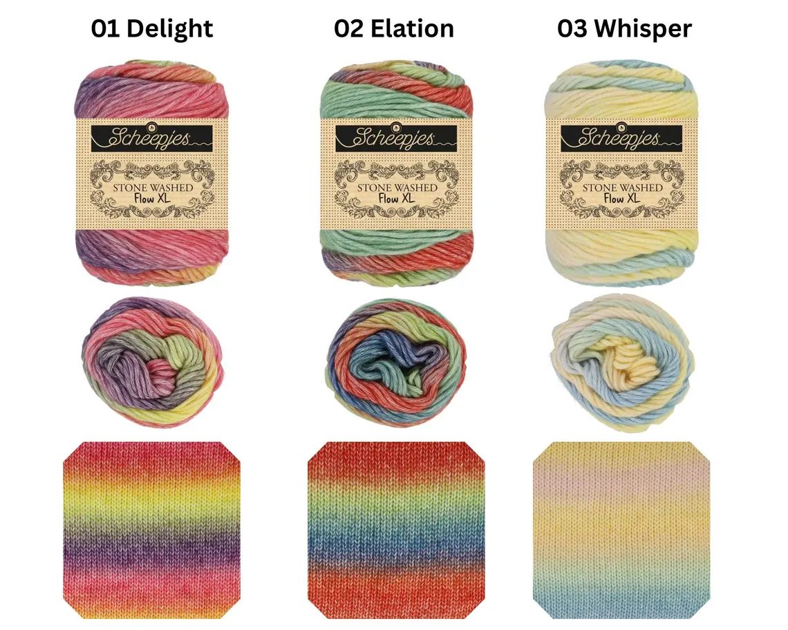 XL Flow von Sheepjes, 150g Knäuel mit tollem Farbverlauf 65g / 97m LL