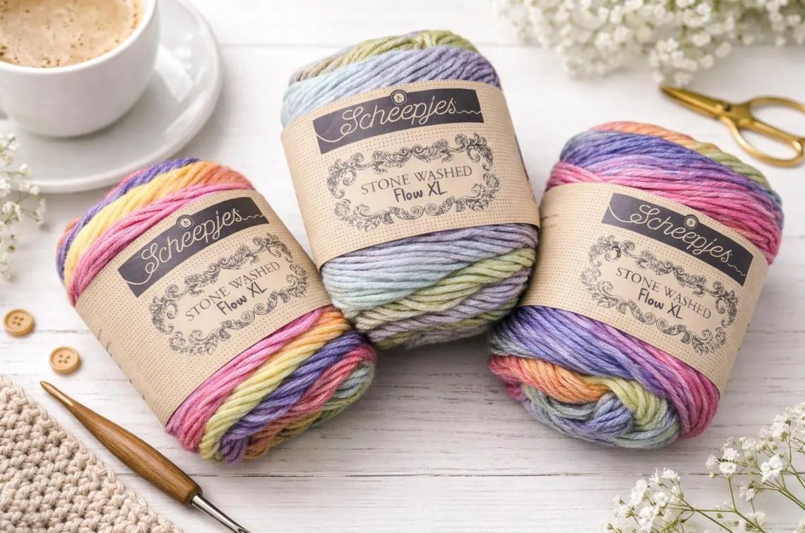XL Flow von Sheepjes, 150g Knäuel mit tollem Farbverlauf 65g / 97m LL