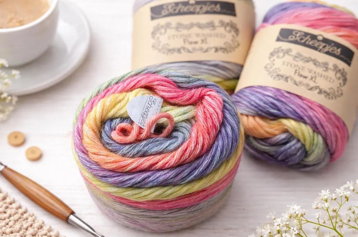XL Flow von Sheepjes, 150g Knäuel mit tollem Farbverlauf 65g / 97m LL