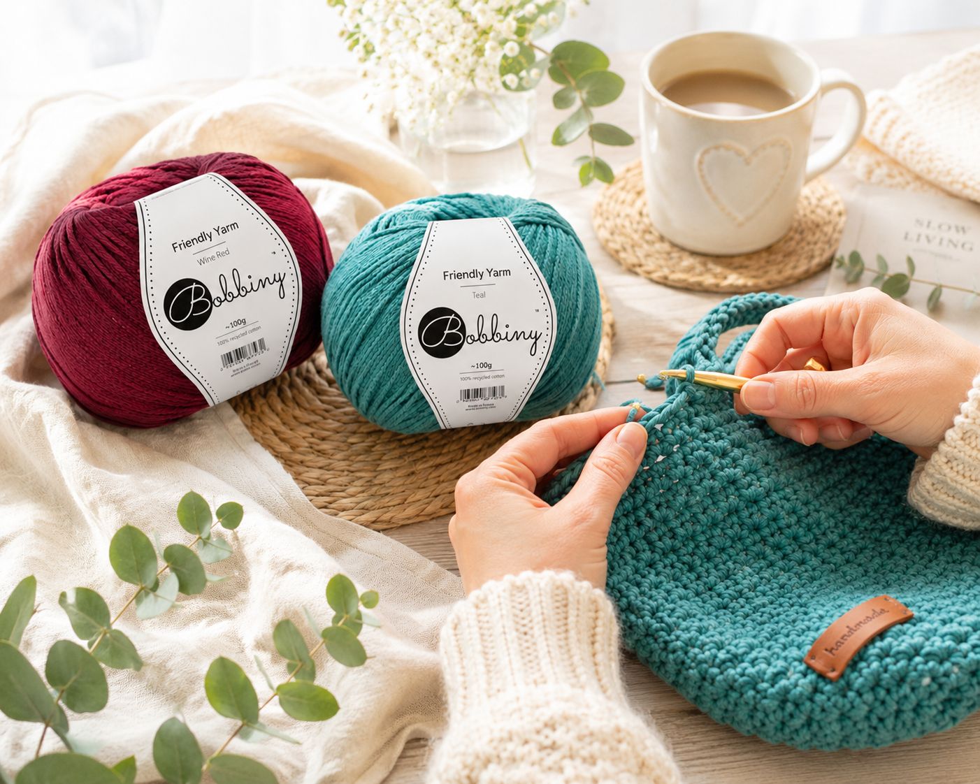 Bobbiny Friendly Yarn – Weiches Bändchengarn - 100 g = 200 m