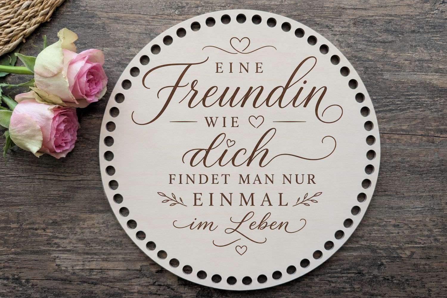Holzboden ❤️ Eine Freundin wie dich findet man nur einmal im Leben