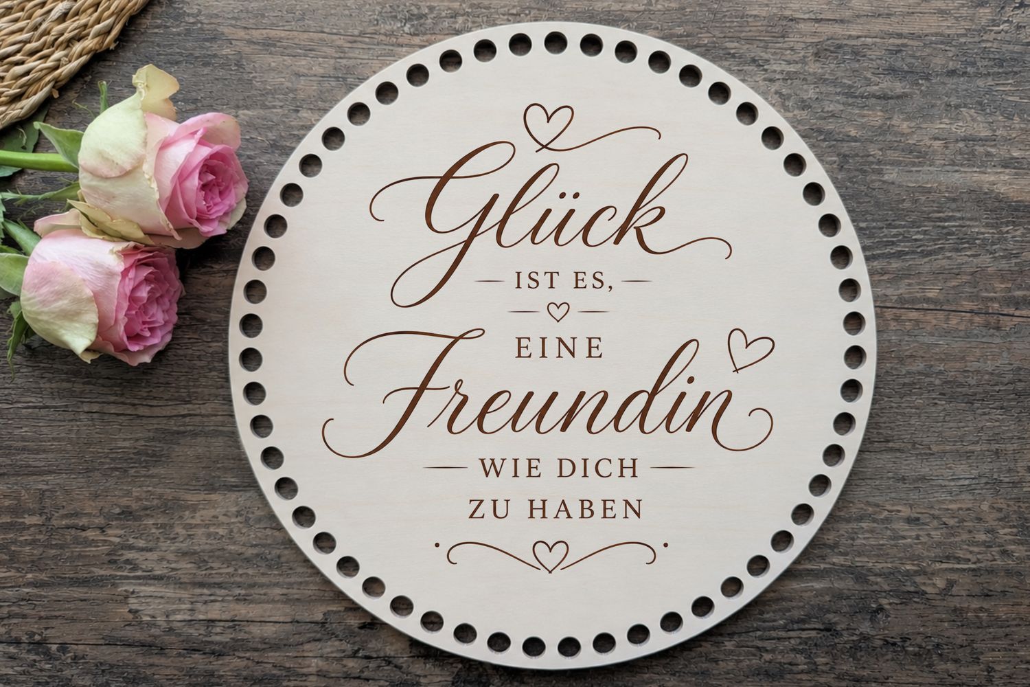 Holzboden ❤️Glück ist es, eine Freundin wie dich zu haben