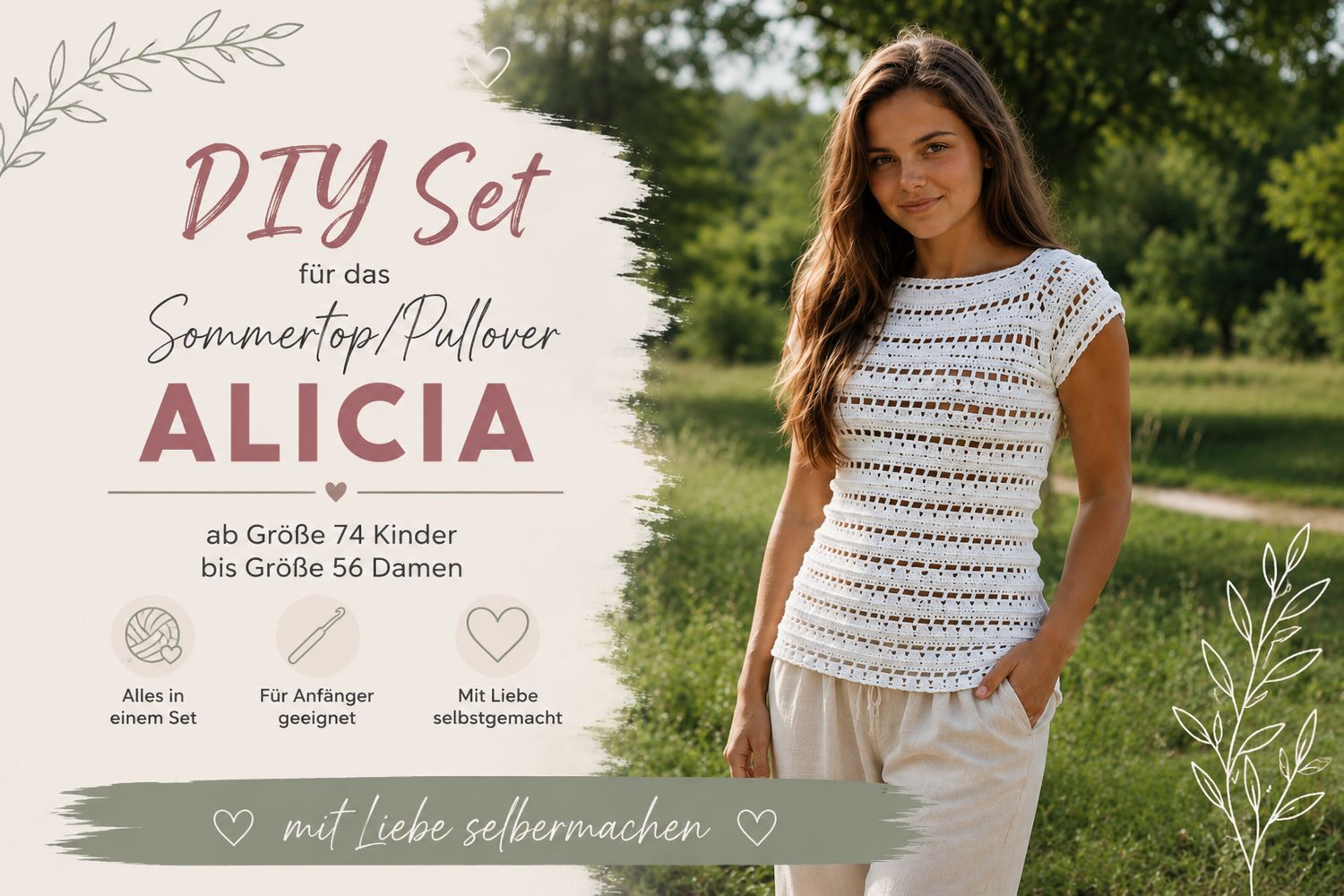 DIY Set + ALICIA + Sommertop/ Pullover in allen Größen