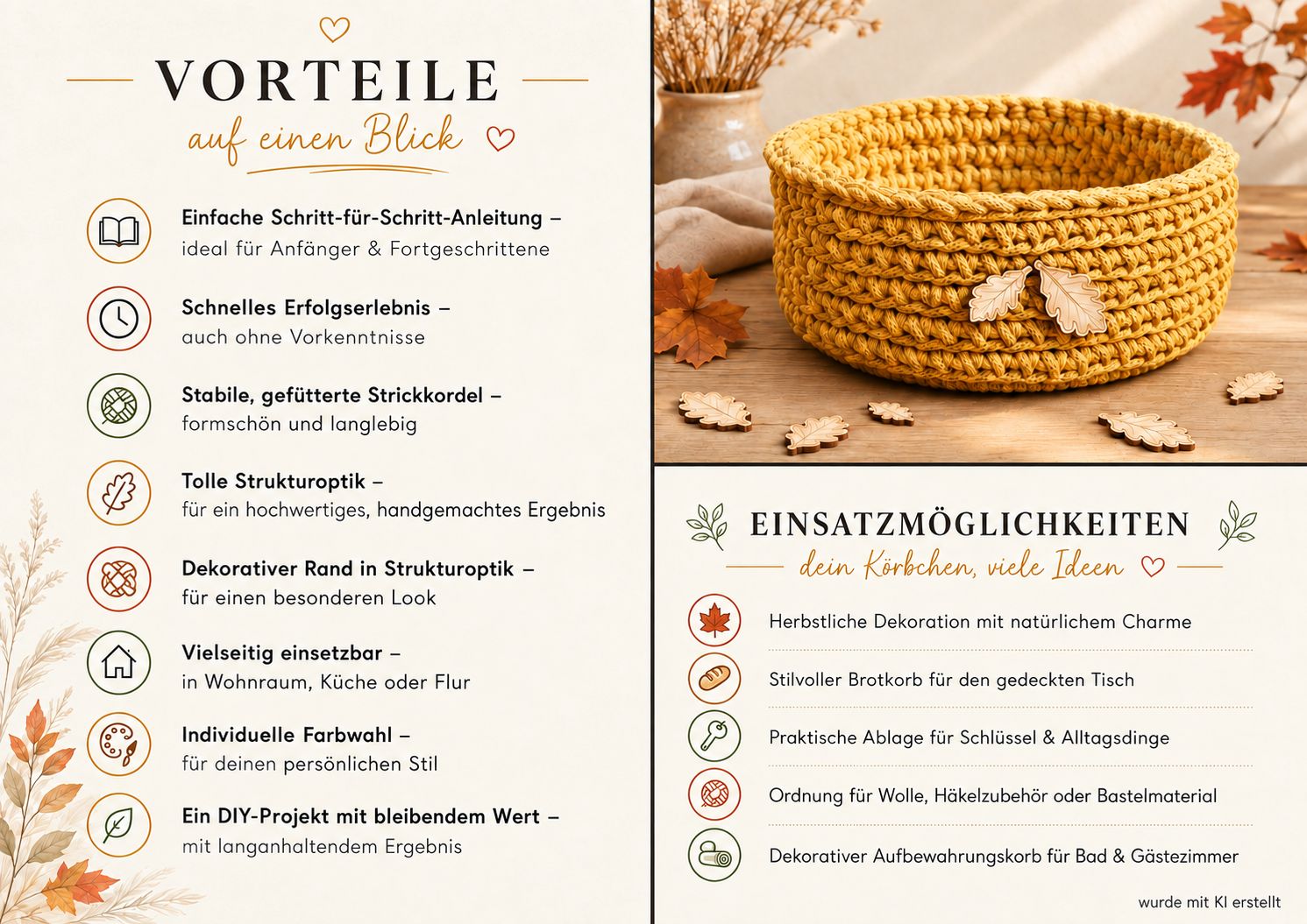 DIY-Häkelkörbchen /Tablett LIORA 🍂🧚