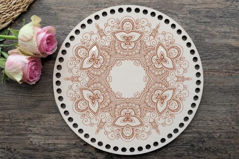 MANDALA  Holzböden mit Motiv, Rund in allen Größen
