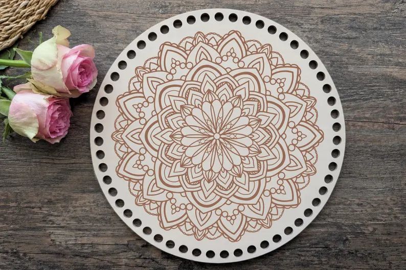 MANDALA  Holzböden mit Motiv, Rund in allen Größen