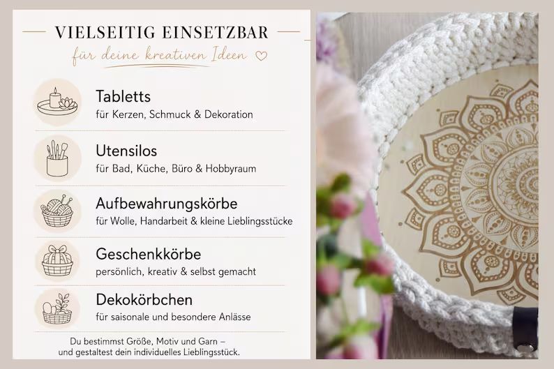 MANDALA  Holzböden mit Motiv, Rund in allen Größen