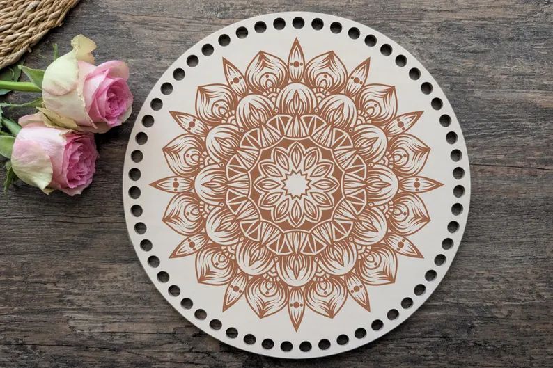 MANDALA  Holzböden mit Motiv, Rund in allen Größen