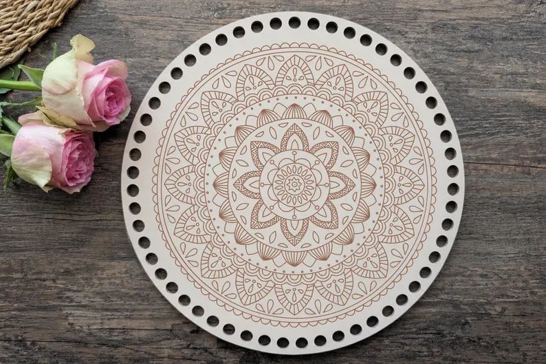 MANDALA  Holzböden mit Motiv, Rund in allen Größen